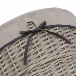 JVL Arianna Round Tapered Willow Basket, Grey Wash