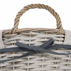 JVL Arianna Round Willow Storage Baskets, Grey Wash