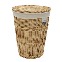 Acacia Round Willow Laundry Basket-Honey