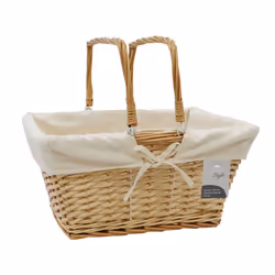 Acacia Rect Willow Shop Basket - Honey