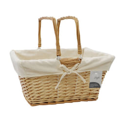 Acacia Rect Willow Shop Basket - Honey