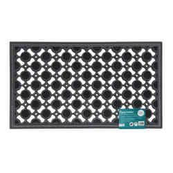 JVL Heavy Duty Ellipse Design Circles Floor Door Mat, Rubber, Black, 40 x 70 cm
