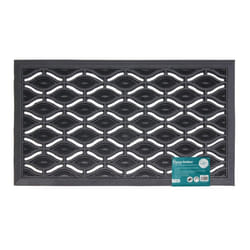 JVL Heavy Duty Ellipse Design Eyes Floor Door Mat, Rubber, Black, 40 x 70 cm