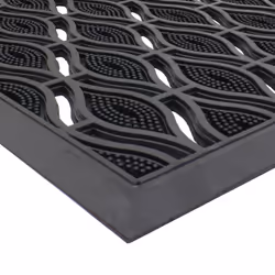 JVL Heavy Duty Ellipse Design Eyes Floor Door Mat, Rubber, Black, 40 x 70 cm