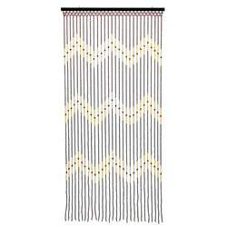 JVL Tuscany Hanging Wooden Beaded Door Curtain Screen - Waves, 90 x 180 cm