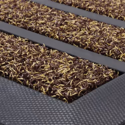 Dirt Stopper Pro Rectangular Scraper Entrance Door Mat, Brown, 45 x 75 cm