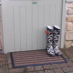 Dirt Stopper Pro Rectangular Scraper Entrance Door Mat, Brown, 45 x 75 cm
