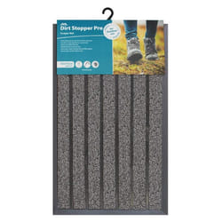 Dirt Stopper Pro Rectangular Scraper Entrance Door Mat, Grey, 45 x 75 cm