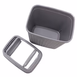 JVL Knit Design Loop Plastic 10 Litre Push Top Bin, Grey, 28 x 21 x 32.5 cm