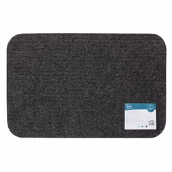 Delta Ribbed Lightweight Indoor Entrance Door Mat, Charcoal, 40 x 60 cm