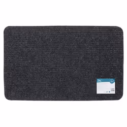 Delta Ribbed Lightweight Indoor Entrance Door Mat, Charcoal, 80 x 50 cm