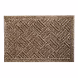 JVL Dirt Defender Scraper Door Mat 40 x 60 cm, Squares, Grey
