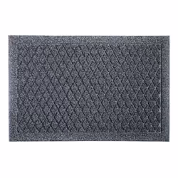 JVL Dirt Defender Scraper Door Mat 40 x 60 cm, Squares, Beige