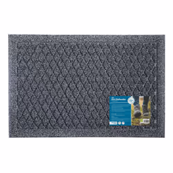 JVL Dirt Defender Scraper Door Mat 40 x 60 cm, Squares, Beige