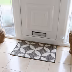 JVL Fiora Machine Washable Door Mat, 44 x 75 cm, Pewter - Additional view 4