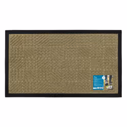 JVL Firth Tile Rubber Backed Doormat, 40x70cm, Beige