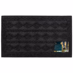 JVL Knit Rubber Backed Indoor Doormat, 45x75cm, Charcoal