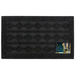 JVL Knit Rubber Backed Indoor Doormat, 45x75cm, Charcoal