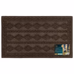 JVL Knit Rubber Backed Indoor Doormat, 45x75cm, Brown