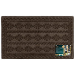 JVL Knit Rubber Backed Indoor Doormat, 45x75cm, Brown
