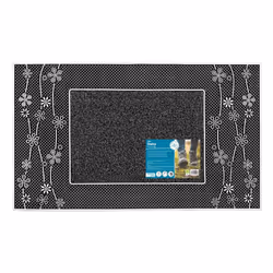 JVL Daisy PVC Pin Scraper Doormat, 45x75cm, Silver