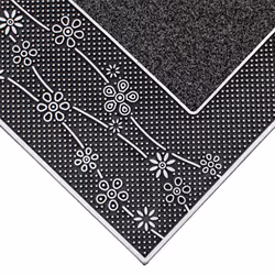 JVL Daisy PVC Pin Scraper Doormat, 45x75cm, Silver