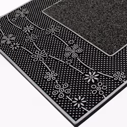JVL Daisy PVC Pin Scraper Doormat, 45x75cm, Silver - Additional view 5