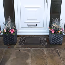JVL Daisy PVC Pin Scraper Doormat, 45x75cm, Silver - Additional view 8