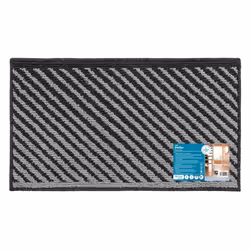 JVL Stellar Machine Washable Latex Backed Doormat, 40x70cm, Black