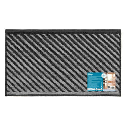 JVL Stellar Machine Washable Latex Backed Doormat, 40x70cm, Black