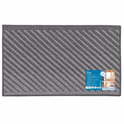JVL Stellar Machine Washable Latex Backed Doormat, 50x80cm, Grey
