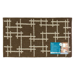 JVL Vector Machine Washable Latex Backed Doormat, 40x70cm, Brown