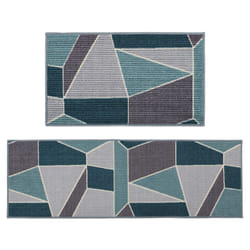 JVL Fiora Machine Washable Doormat and Runner, Duck EggÂ
