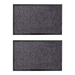JVL Admiral Barrier Door Mat, Microfibre, Charcoal, 50 x 80 cm x 2