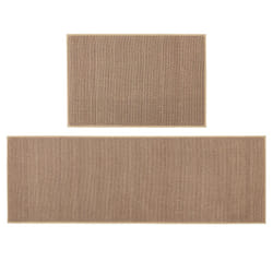 JVL Antarra Machine Washable Doormat and Runner Set - Beige