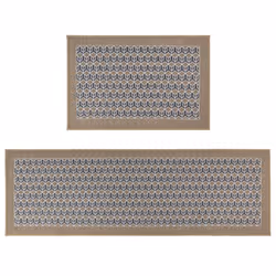JVL Allure Machine Washable Doormat and Runner Set - Beige