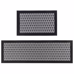 JVL Allure Machine Washable Doormat and Runner Set - Black