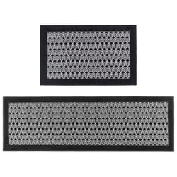 JVL Allure Machine Washable Doormat and Runner Set - Black