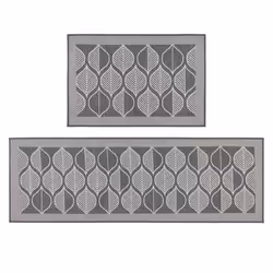JVL Expression Machine Washable Doormat and Runner Set - Leaves