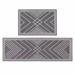 JVL Expression Machine Washable Doormat and Runner Set - Stripe