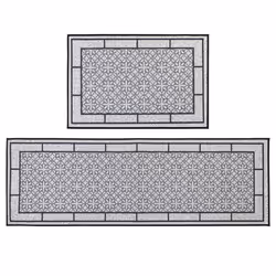 JVL Avanti Machine Washable Doormat and Runner Set - Grey