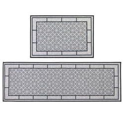 JVL Avanti Machine Washable Doormat and Runner Set - Grey
