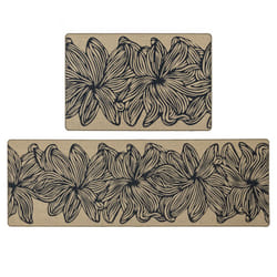 JVL Elegance Machine Washable Doormat and Runner Set - Flower