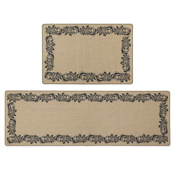 JVL Elegance Machine Washable Doormat and Runner Set - Border