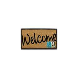 JVL Welcome Granite Design Tufted Coir Rubber Base Door Mat, 40 cm x 70 cm