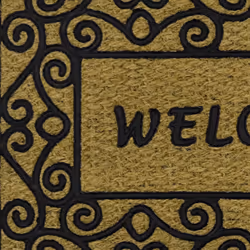 JVL Woven Coir Tuffscrape Doormat, 45x75cm, Welcome