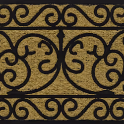 JVL Woven Coir Tuffscrape Doormat, 45x75cm, Scroll