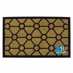 JVL Woven Coir Tuffscrape Doormat, 45x75cm, Geometric