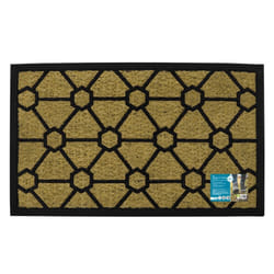 JVL Woven Coir Tuffscrape Doormat, 45x75cm, Geometric
