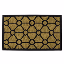 JVL Woven Coir Tuffscrape Doormat, 45x75cm, Geometric